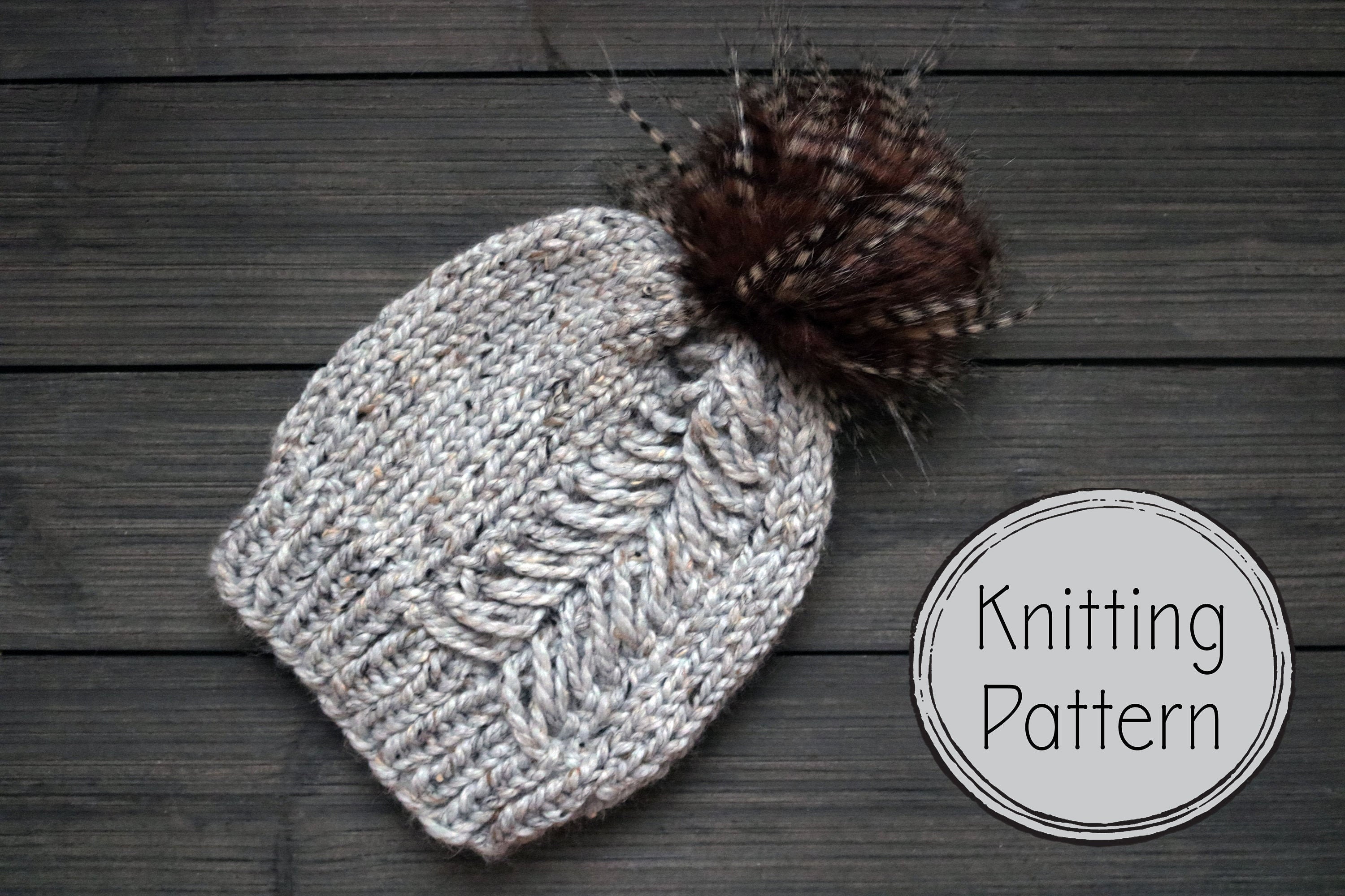 Braided Beanie Knitting Pattern: Fishtail Braid, Super Bulky Yarn pattern preview.