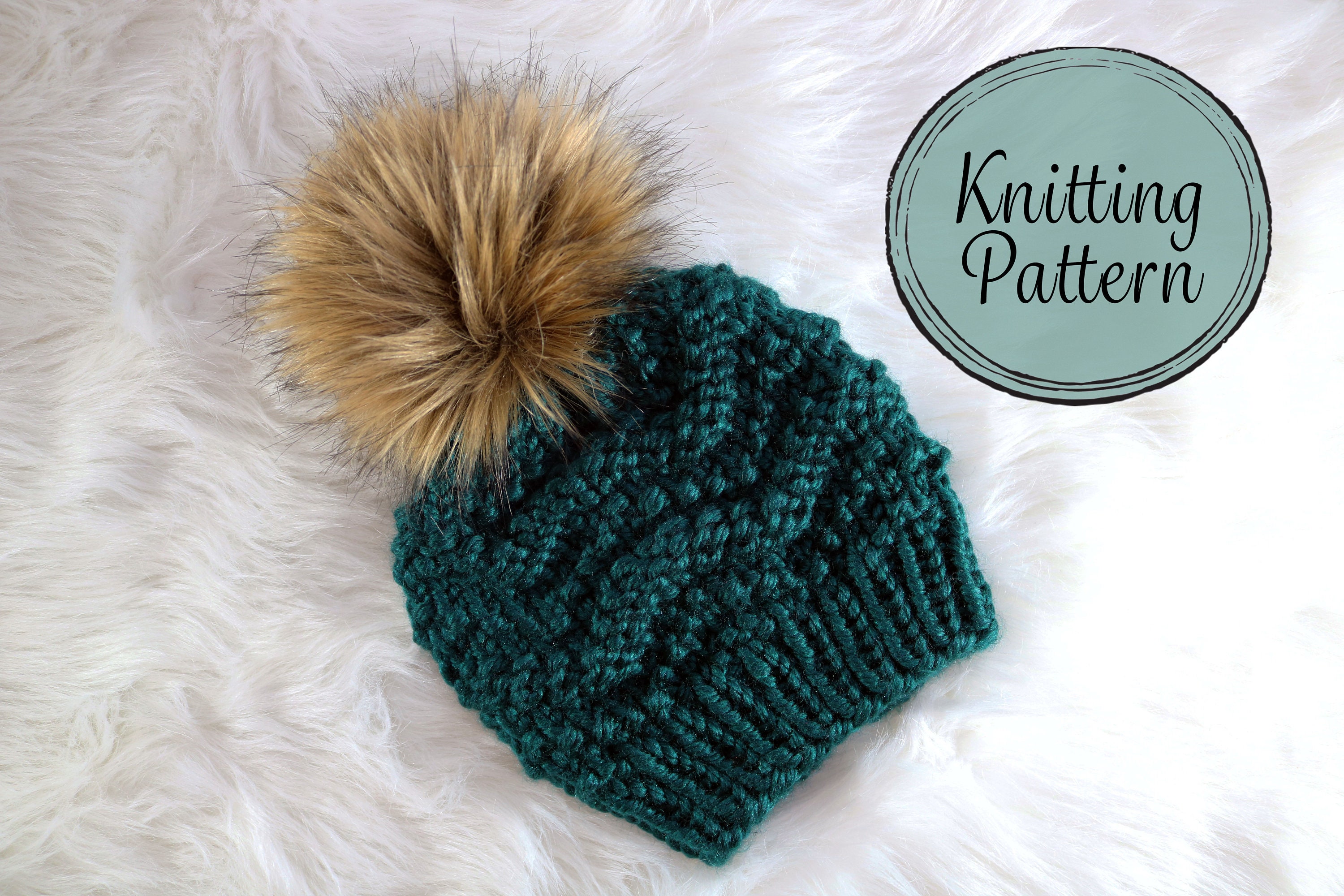 Chevron Knit Beanie Pattern – Bulky Yarn, Easy Knitting pattern preview.