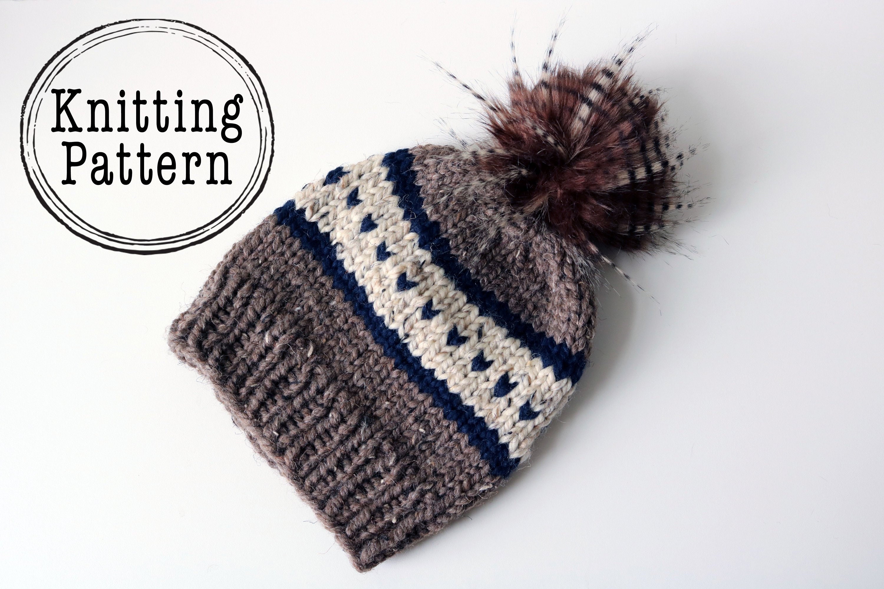 Knitting Pattern for Knit Beanie Hat. pattern preview.