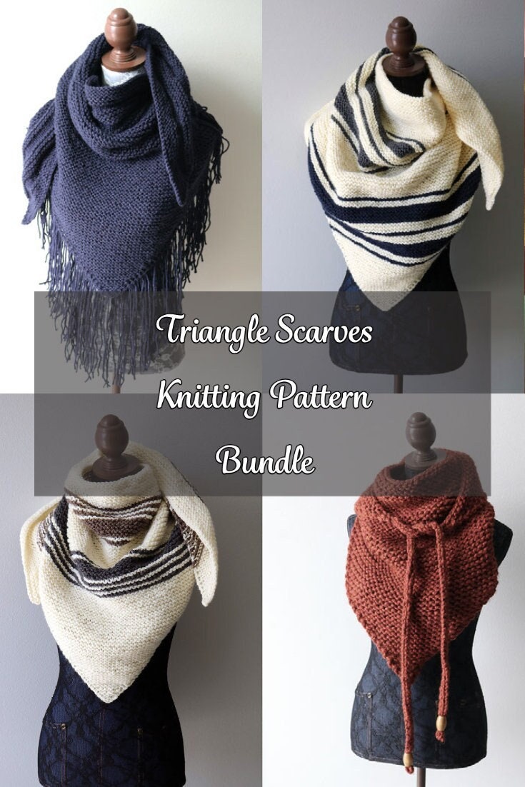 Triangle Scarf Knitting Pattern Bundle – BeaCapes Design pattern preview.