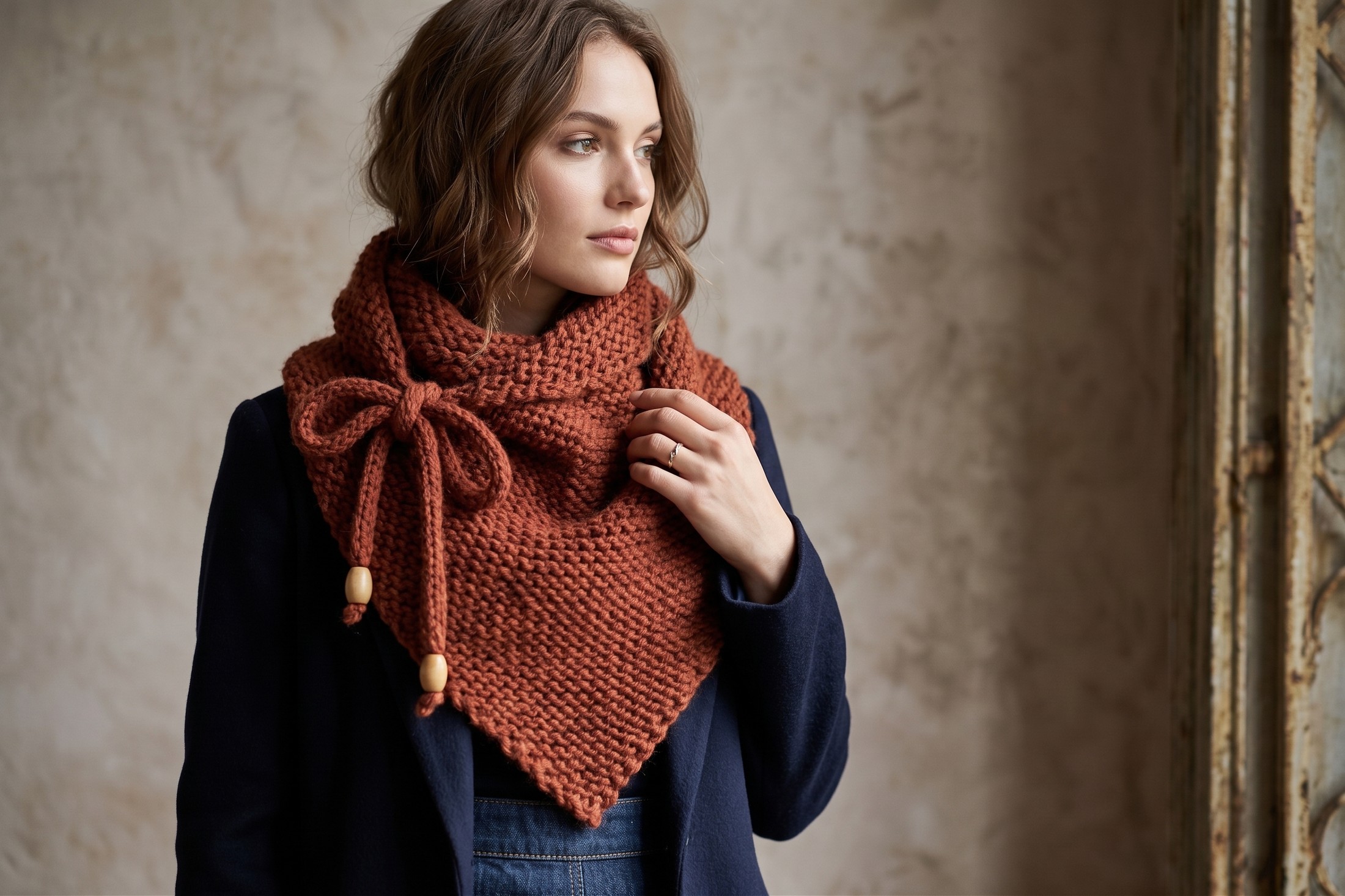 Austyn Triangle Scarf Knitting Pattern pattern preview.