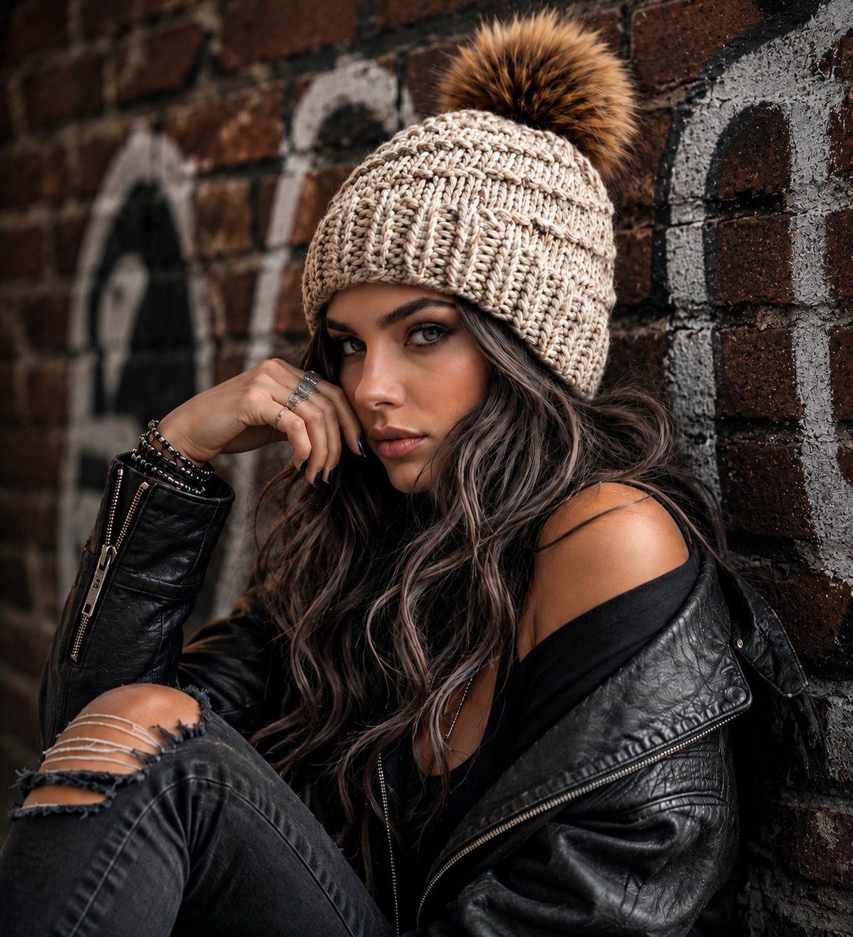 Belva Beanie Knitting Pattern pattern preview.