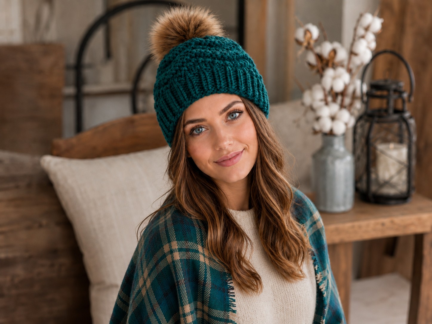 Double Chevron Beanie Knitting Pattern pattern preview.