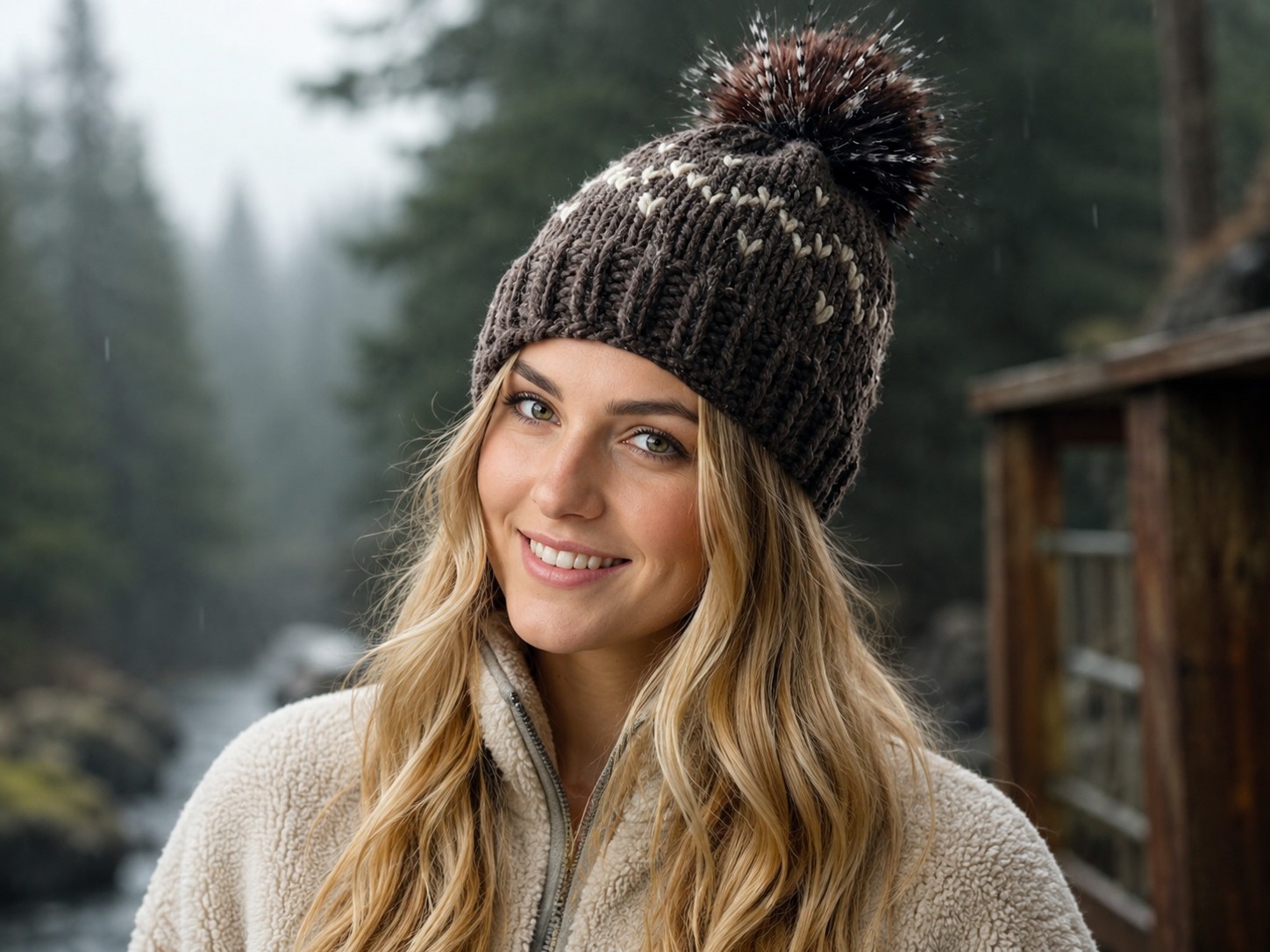 Ember Ridge Beanie Knitting Pattern pattern preview.