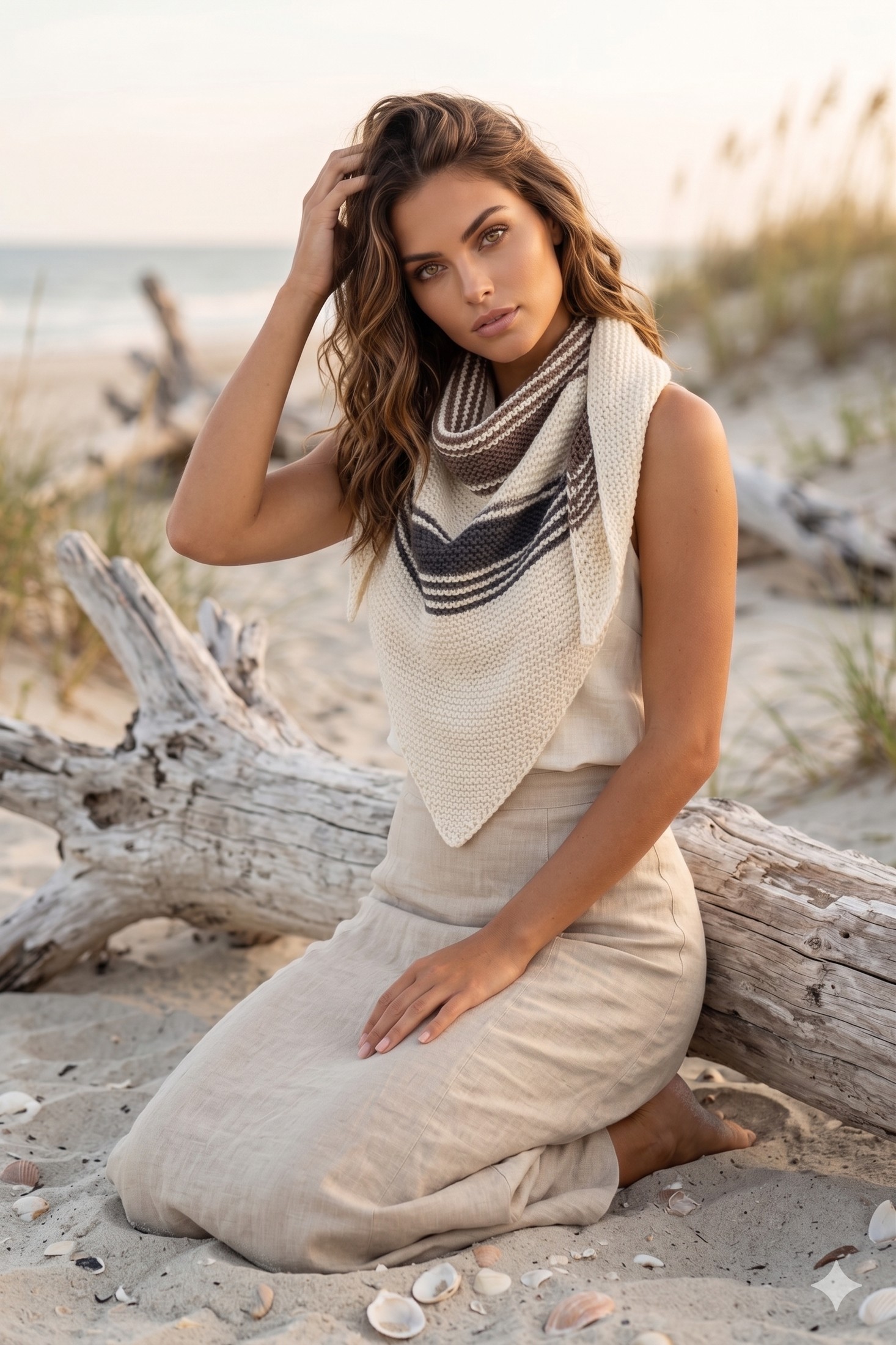 Marea Scarf Knitting Pattern pattern preview.